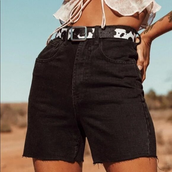 Princess Polly Eldorado High Rise Jean Shorts Size 8 - Picture 1 of 7